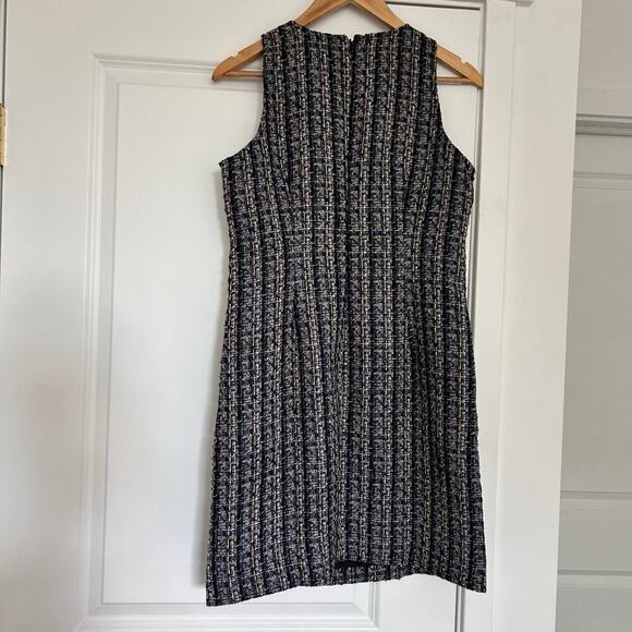 J. Crew Tweed Sheath Mini Dress Sleeveless Women's 4 Blue Career Corporate Chic - Picture 9 of 9